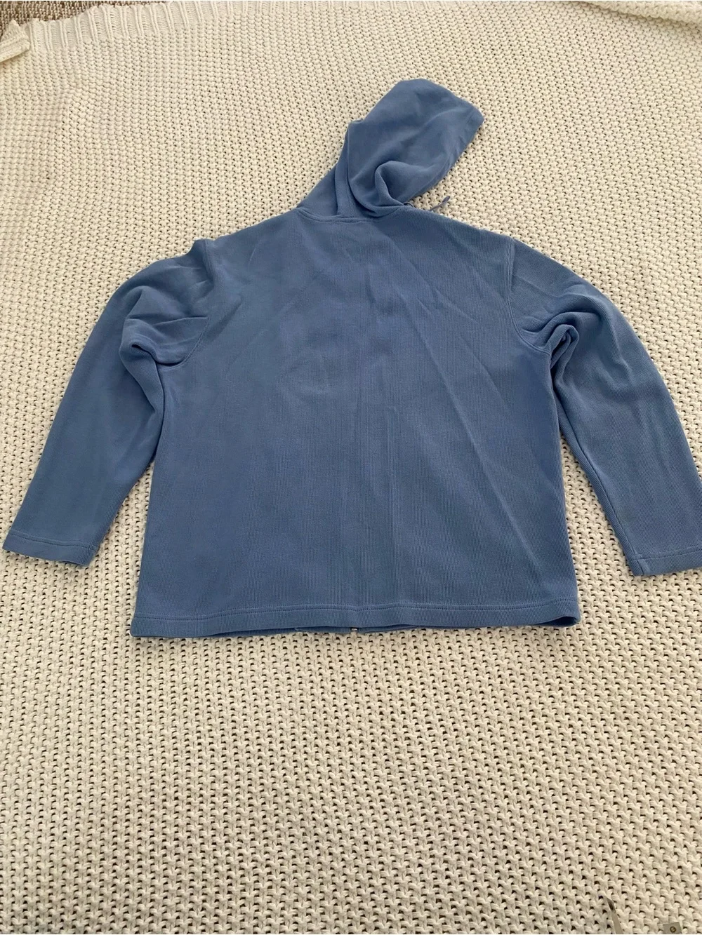 Talbots Periwinkle Blue Cotton Zip Hoodie with Hood